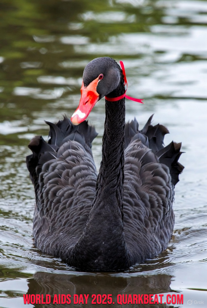 Black swan and red ribbon – symbol of WA community strength